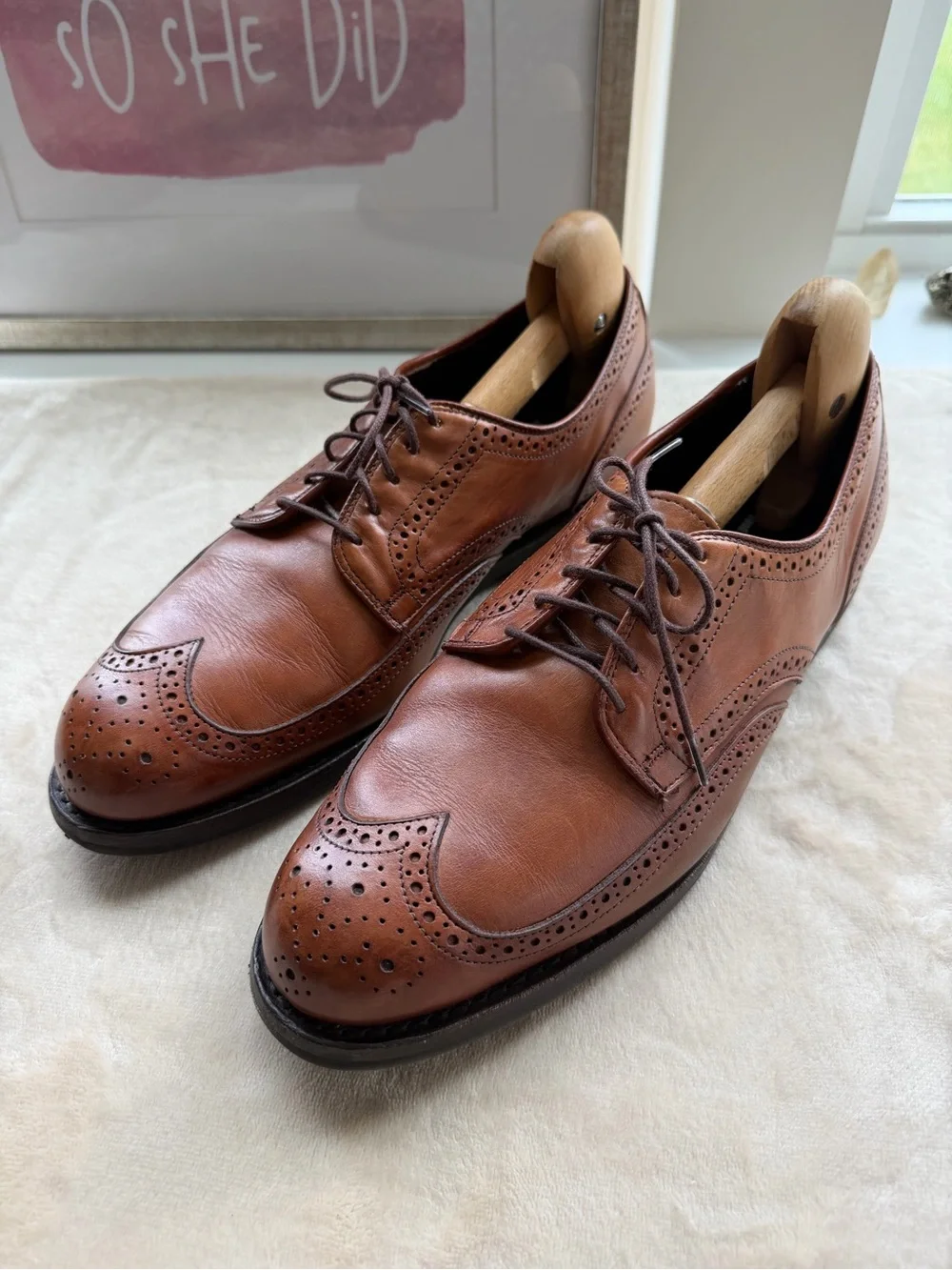 Allen Edmonds Road Warriors 3351 Brown Wingtip Derby Leather Shoes 11.5D